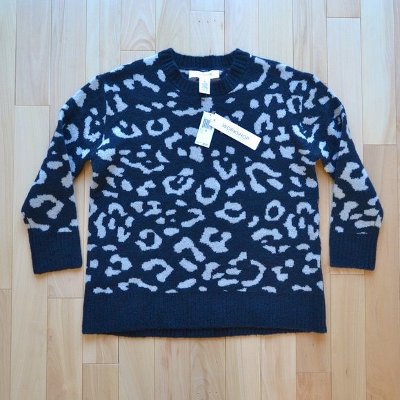NWT Workshop Republic Cheetah Crewneck Sweater - Picture 1 of 5